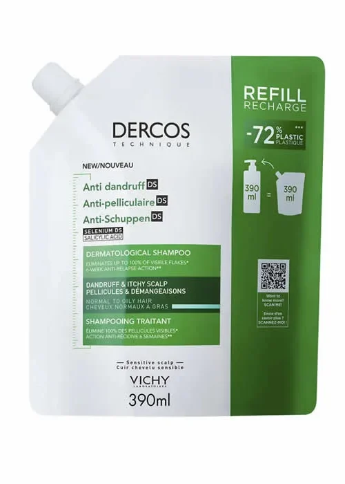 Dercos Anti-dandruff Shampoo Dry Hair Ecorefill 390ml