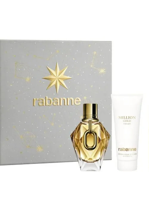 Rabanne Million Gold For Her Eau De Parfum Spray 90ml Set 3 Pieces