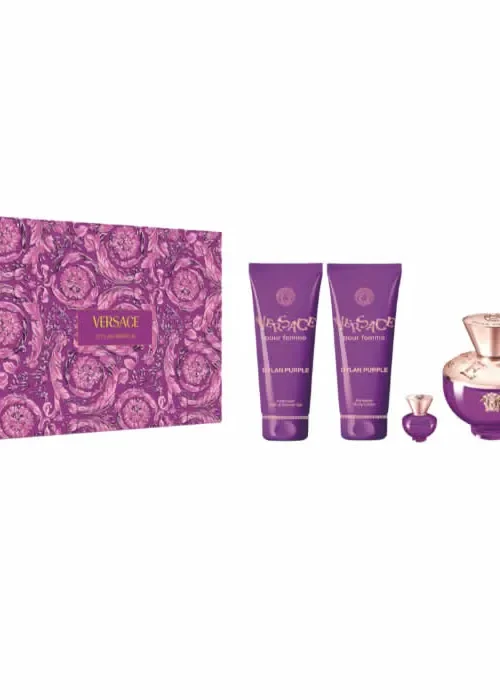 Versace Dylan Purple Eau De Perfume Spray 100ml Set 4 Pieces