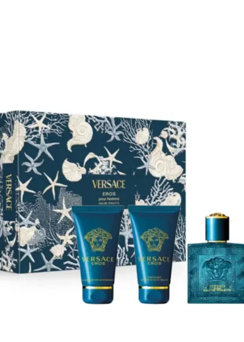 Versace Eros Eau de Toilette Spray 50ml Set 3 Pieces