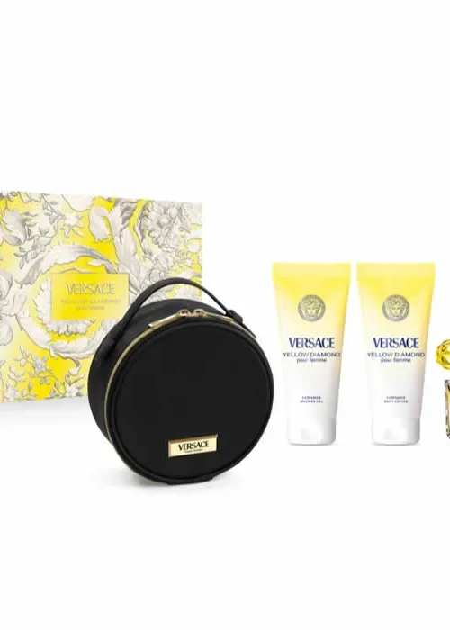 Versace Yellow Diamond Eau De Toilette Spray 90ml Set 4 Pieces