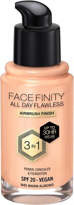 Max Factor Facefinity All Day Flawless 3 In 1 Foundation N45-Warm Almond 30ml