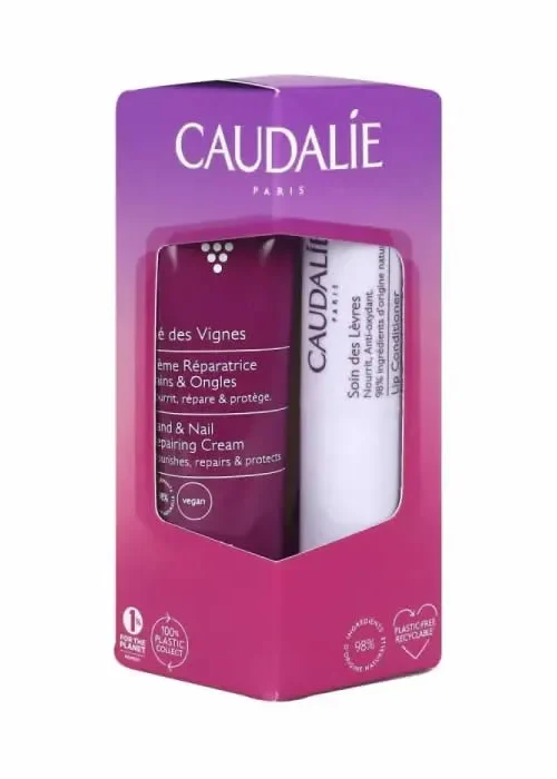 Caudalie Thé Des Vignes Hand & Nail Cream 30ml + Lip Balm 4.5g