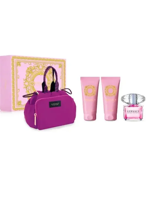 Versace Bright Crystal Eau De Toilette Spray 90ml Set 4 Pieces