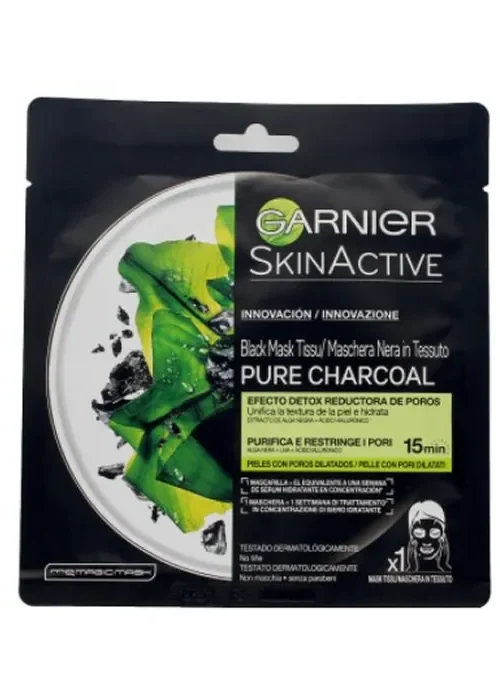 Garnier SkinActive Black Mask Tissu Pure Charcoal 1 Unit